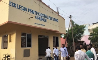 Fachada da Igreja Pentecostal Blessing Church, em Chennai, na Índia. (Foto: Reprodução/Morning Star News)