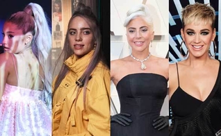 Ariana Grande, Billie Eilish, Lady Gaga e Katy Perry. (Foto: Reprodução/CBS/ABC/NBC)
