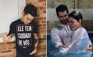 Yudi Tamashiro hoje, e no dia do seu batismo. (Foto: Reprodução/Instagram)