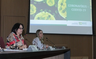 Ministra Damares Alves falou com líderes religiosos sobre prevenção ao coronavírus. (Foto: Willian Meira/AscomMMFDH)