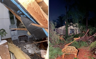 Casa foi danificada por uma forte tempestade nos EUA. (Foto: Victoria De Cardenas/WGXA)