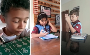 As crianças ligaram para levar uma palavra de fé às pessoas de sua comunidade. (Foto: Reprodução/Notícias Adventistas) 