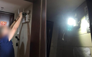 Câmera instalada acende uma luz forte sempre que porta é aberta para receber comida. (Foto: Reprodução/CNN)