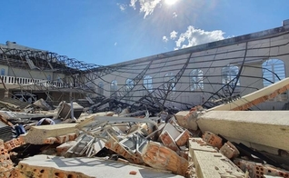 Igreja Assembleia de Deus em Garuva (SC) totalmente destruída após ciclone bomba. (Foto: Reprodução/Assembleia de Deus Garuva)