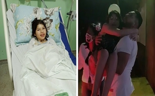 Isabele Keit hospitalizada e no dia de sua alta. (Foto: Reprodução / Mídia Rondoniense)