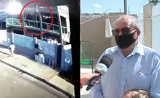 Seu João, de 75 anos, salvou a pequena Esther, de apenas 2 anos. (Foto: Reprodução/RIC Record TV)