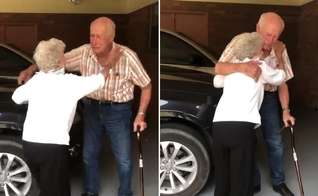 Casados há 71 anos, David e Loretta Bowen se viram após semanas separados. (Foto: Reprodução/Instagram/Krista Kellum)
