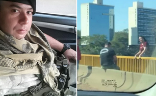 O policial Juan Osorio e o momento de sua conversa com a mulher. (Foto: Reprodução / ACI)