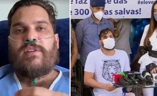 O sertanejo Cauan: internado e no momento da alta após Covid-19. (Foto: Reprodução/Veja)