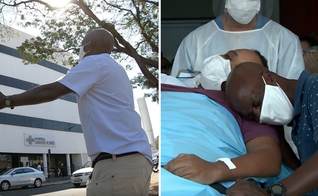 Pai orava diariamente em frente ao hospital onde o filho estava internado com Covid-19. (Foto: Ricardo Custódio/EPTV)