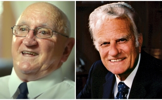 George Palmer e o evangelista Billy Graham. (Foto: Reprodução / AEBG)