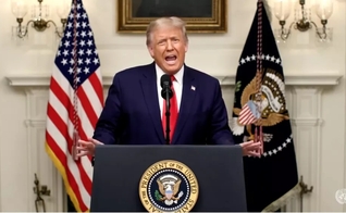 Trump em seu discurso na Assembleia Geral da ONU, em 22 de setembro de 2020. (Foto: Reprodução / G1)