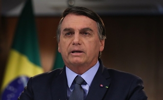 Presidente da República Jair Bolsonaro, durante gravação de discurso para a 75ª Assembleia Geral da ONU. (Foto: Marcos Corrêa/PR)
