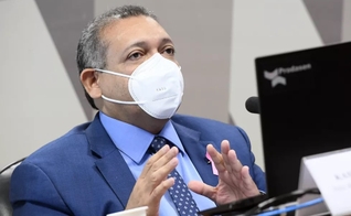 Kassio Marques durante sabatina no Senado, nesta quarta-feira (21). (Foto: Marcos Oliveira/Agência Senado)