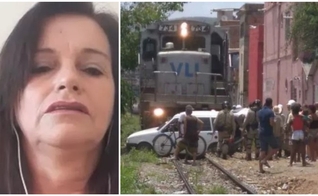 Carro de Luciane Aparecida foi arrastado por um trem; imagens circularam na última semana. (Foto: Reprodução / Globo) 