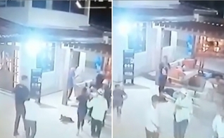 Vídeo mostra o momento em que ladrões rendem pessoas durante batismo e depois abandonam local. (Foto: Reprodução / Instagram)