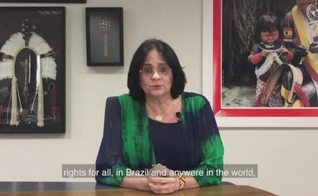 Ministra Damares Alves em reunião do Conselho de Direitos Humanos da ONU. (Foto: Divulgação/ONU)