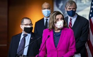 Congressistas democratas americanos durante a discussão sobre a Lei de Igualdade, em 25 de fevereiro. (Foto: Getty Images/AFP)