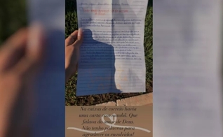 Cartas foram colocadas na caixa de correios de pessoas em isolamento, em São João da Paraúna. (Foto: Reprodução/Instagram)