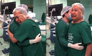 Idoso de 65 anos se emocionou e glorificou a Deus quando voltou a enxergar. (Foto: YouTube/Newsflare)
