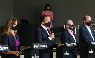 Coletiva de imprensa do Governo de SP. (Foto: Reprodução / Governo de SP)