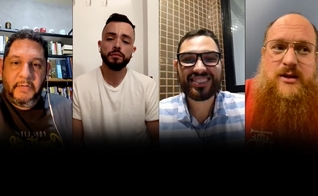 Pastores e especialistas falam sobre os atuais conflitos entre Israel e Palestina. Da esquerda para a direita: Fábio Coelho, Raphael Almeida, Igor Sabino e Angelo Bazzo. (Foto: Reprodução/Instagram)