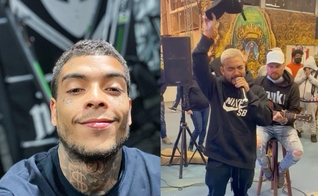 Yudi Tamashiro orou no funeral do cantor MC Kevin, em São Paulo. (Foto: Reprodução/Instagram)