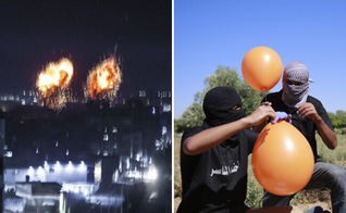 Israel atinge alvos do Hamas, após ataque com balões incendiários pelo grupo terrorista. (Foto: Reprodução / Times of Israel)