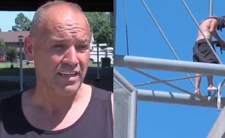 Rick Jewell disse ao homem na ponte que Deus o amava. (Foto: Kinzer/KTUL|Montagem Guiame)