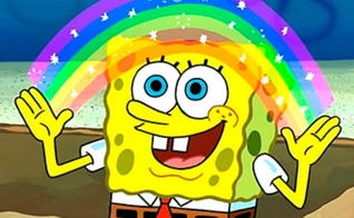 Em 2020, a Nickelodeon assumiu oficialmente que Bob Esponja é um personagem LGBT. (Foto: Pinterest)