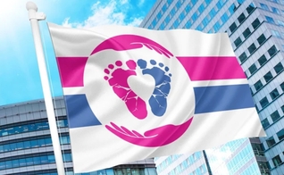 Bandeira usada como símbolo internacional do movimento pró-vida. (Foto: Pro-Life Flag Project)