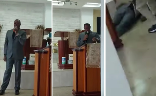 Culto estava sendo filmado, quando pastor caiu morto. (Foto: Reprodução / YouTube)