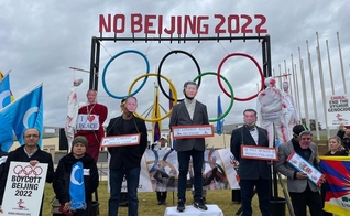 Protesto contra os Jogos de Inverno na China. (Foto: Facebook/Australia Tibet Council).