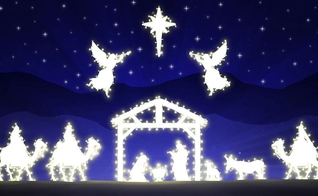 Imagem do nascimento de Jesus com luzes artificiais. (Foto: Pixabay/Jeff Jacobs)