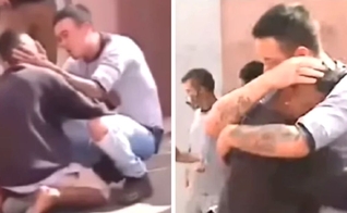 Pai de menina atropelada consola motorista que causou acidente. (Foto: Reprodução / RIC Record TV)