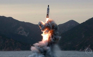 Lançamento de míssil. (Foto: Captura de tela/G1)