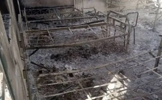 Vários cômodos do seminário foram totalmente queimados. (Foto: Portas Abertas)