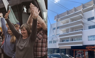 No Paraná, a igreja acolhedora alugou um prédio inteiro para 11 famílias morarem. (Foto: Cortesia/Elias Dantas).
