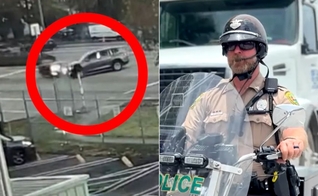 Matt Larsh foi atingido por uma caminhonete e lançado a seis metros. (Foto: YouTube/WPLG Local 10).