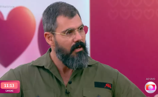 Juliano Cazarré em participação no 'Mais Você'. (Foto: TV Globo/Captura de Tela)