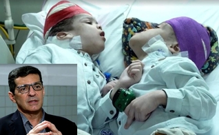 Dr. Gabriel Mufarrej e os gêmeos Arthur e Bernardo. (Foto: Captura de tela/Vídeo Fantástico)