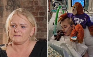 Hollie Dance, mãe de Archie Battersbee. (Foto: Montagem/Captura de tela/Sky News)