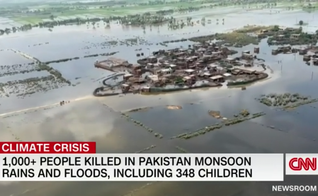 Inundações mataram mais de 1.000 no Paquistão. (Foto: Captura de Tela/CNN International)