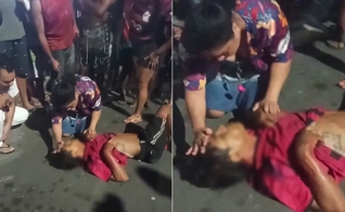 Mulher se aproximou para fazer uma oração. (Foto: Captura de tela/Portal CM7)