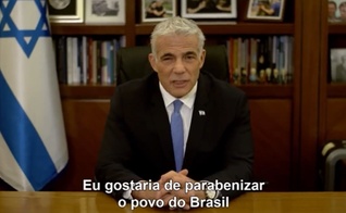 Yair Lapid parabenizou o Brasil por seus 200 anos de Independência na segunda-feira (7). (Foto: Reprodução/Twitter/Yair Lapid).