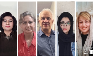 Da esquerda para a direita: Malihe Nazari, Mina Khajavi, Joseph Shahbazian, Somayeh (Sonya) Sadegh e Masoumeh Ghasemi. (Foto: Artigo 18)