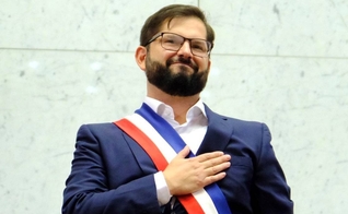 Gabriel Boric na posse da presidência do Chile. (Foto: Governo do Chile)