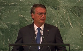 Jair Bolsonaro discursa na Assembleia Geral da ONU, 20 de setembro de 2022. (Captura de tela/BBC)