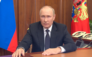 Vladimir Putin em discurso à nação russa. (Foto: Kremlin/Presidential Executive Office)