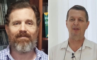 Hebraísta Getúlio Cidade e rabino Mário Moreno. (Foto: Montagem/Guiame)